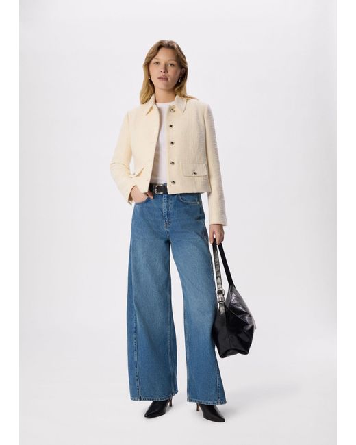 Whistles Natural Cropped Boucle Jacket