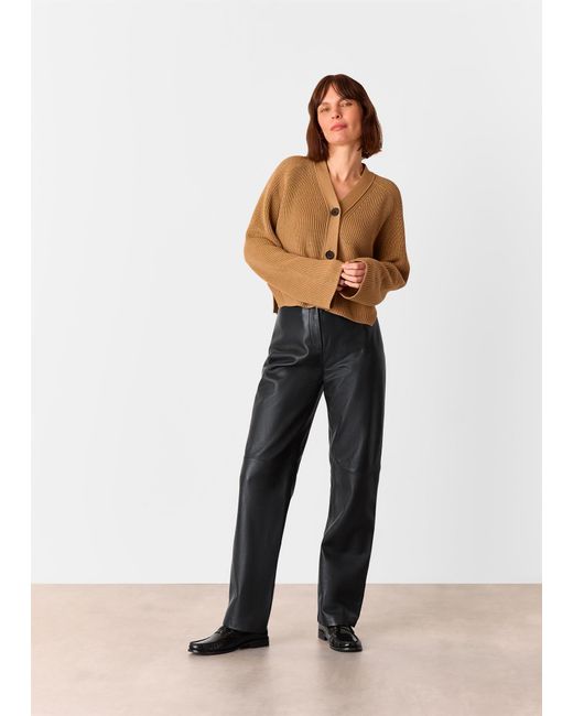 Whistles Gray Ultimate Leather Trouser