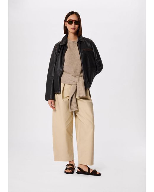 Whistles Black Kate Burnished Leather Jacket