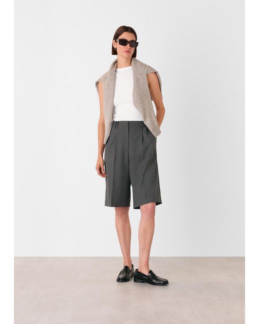Whistles White High Neck Rib Detail Tee