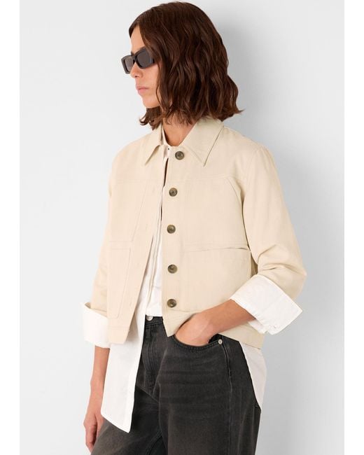 Whistles Natural Mia Pocket Detail Jacket