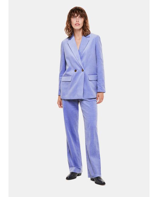 Whistles Blue Kaylee Corduroy Flare Trouser