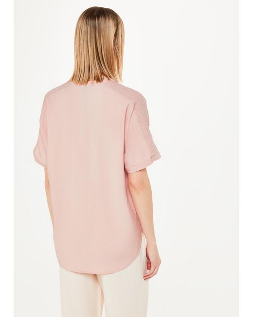 Whistles Natural Maisie Shirred Sleeve Blouse