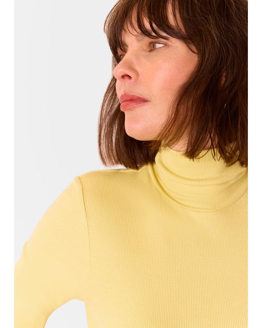 Whistles Yellow Essential Ribbed Polo