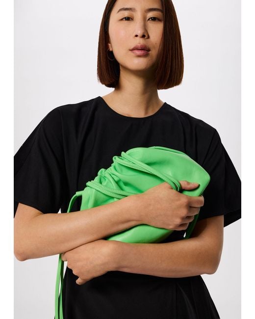 Whistles Green Limited Soft Ruched Bag
