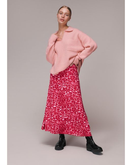 Whistles Pink Clouded Leopard Skirt