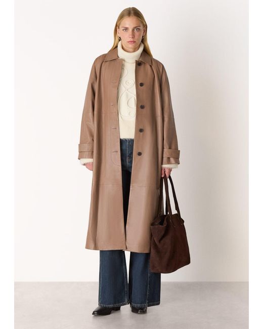 Whistles Natural Leather Car Coat