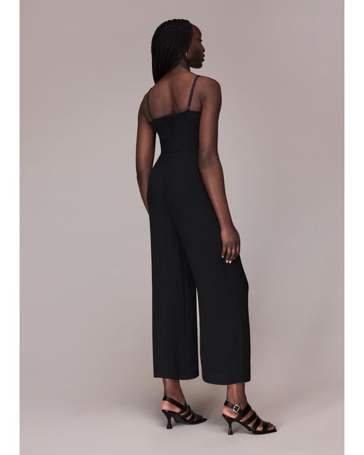 Whistles Black Reece Strap Detail Jumpsuit