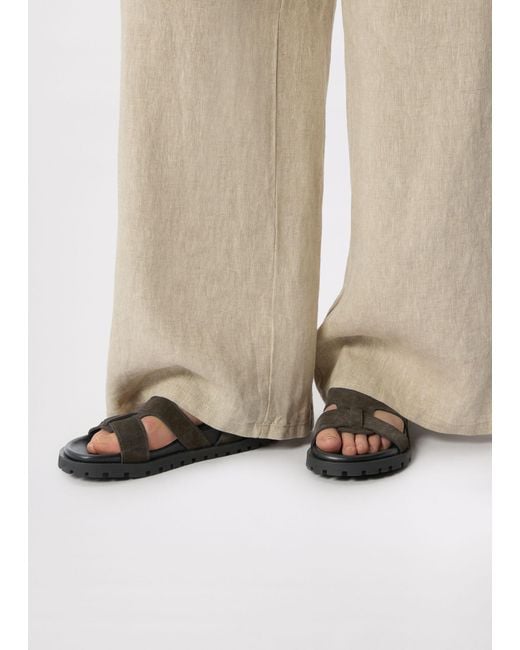 Whistles White Freya Fisherman Suede Sandal