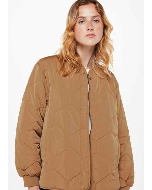 Whistles Brown Ida Short Quilted Coat