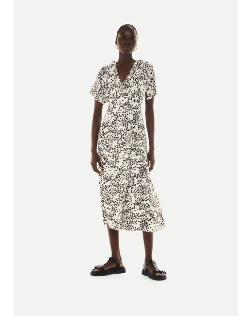 Whistles White Dandelion Floral Midi Dress