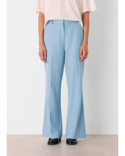 Whistles Blue Wool Blend Tailored Trouser