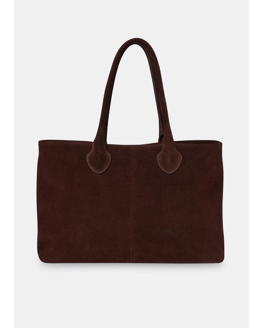 Whistles Brown Leandra Suede Tote Bag