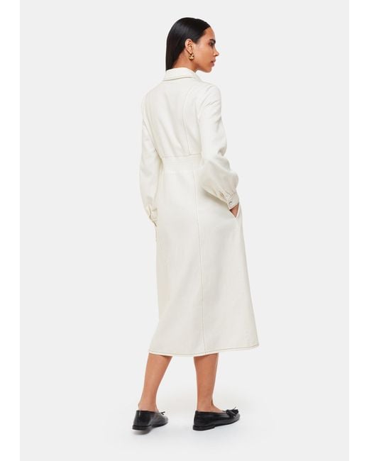 Whistles White Harlowe Denim Midi Dress