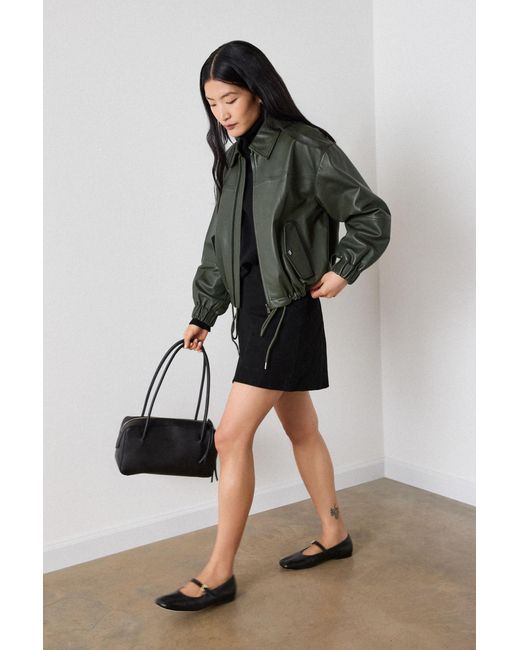 Whistles Black Suede A Line Mini Skirt