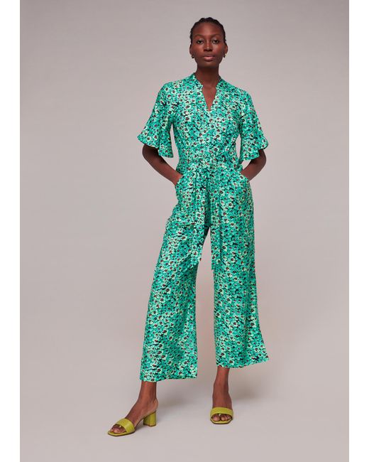 Whistles Green Pansy Meadow Jumpsuit