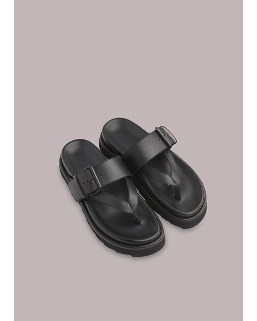 Whistles Gray Sutton Toe Post Buckle Sandal