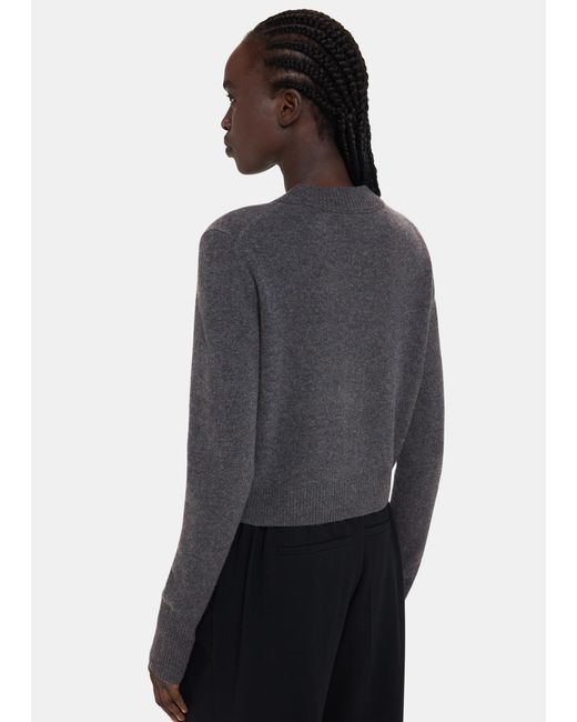 Whistles White Wool Cropped Sweater