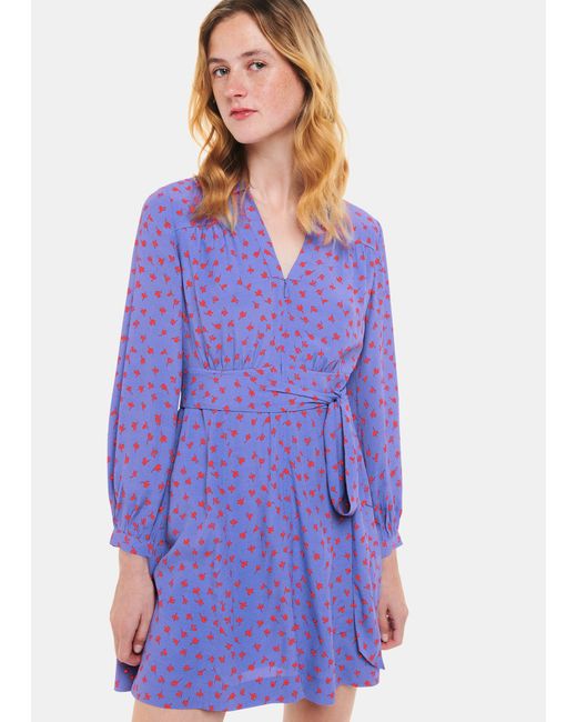 Whistles Purple Scattered Petals Print Dress