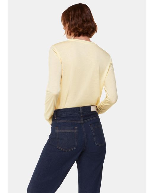 Whistles Blue Wool Blend Crew Neck Top