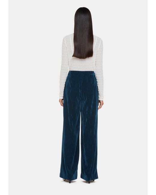 Whistles Blue Crushed Velvet Trouser