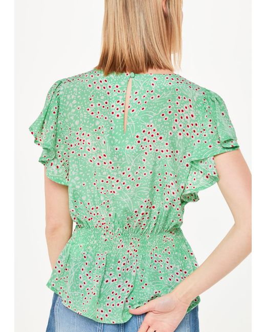 Whistles Blue Daisy Meadow Frill Sleeve Top