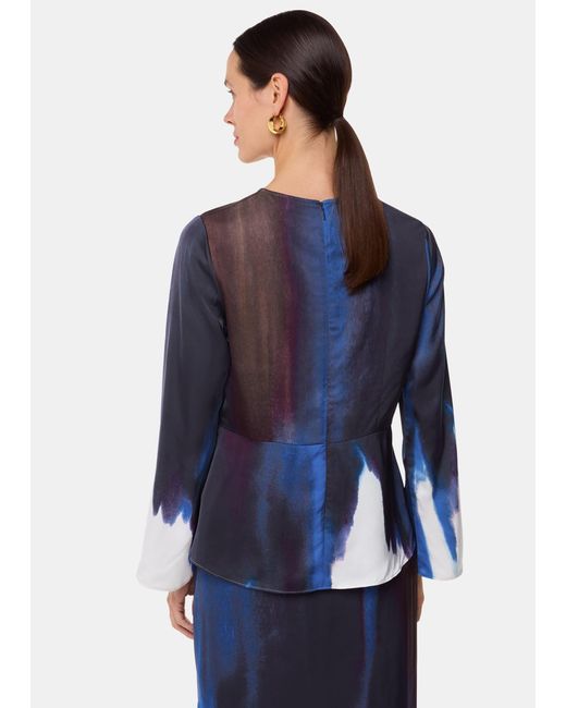 Whistles Blue Ice Dye Print Top