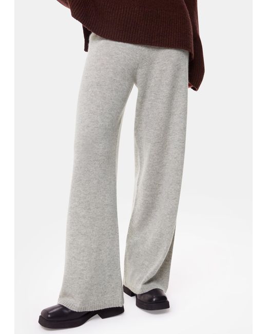 Whistles Gray Cashmere Straight Leg Jogger