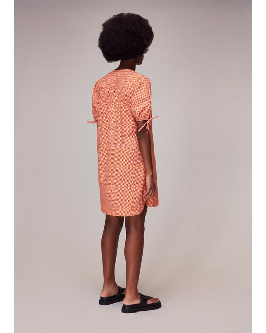 Whistles Multicolor Ditsy Square Button Up Dress