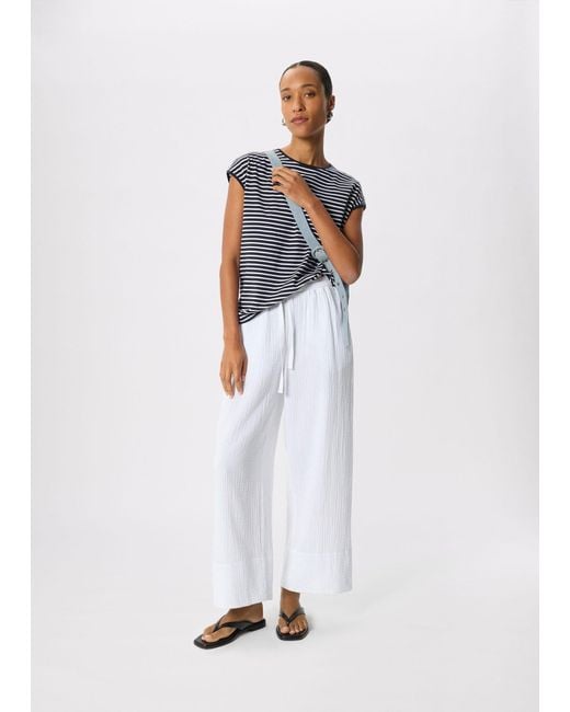 Whistles Blue Stripe Cap Sleeve Tee