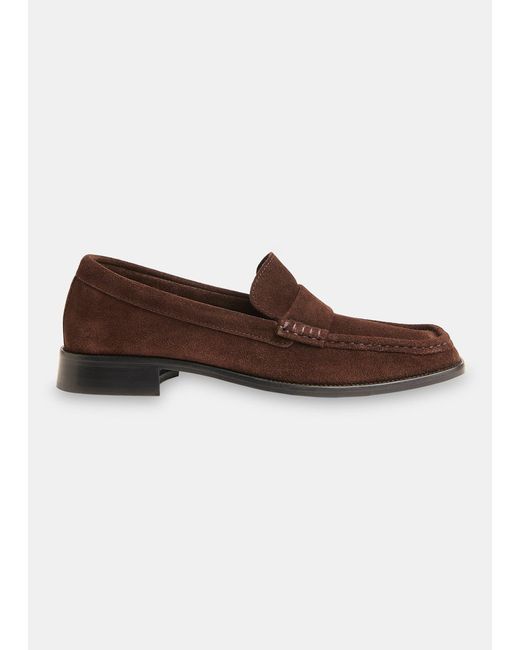 Whistles Brown Mora Suede Square Toe Loafer