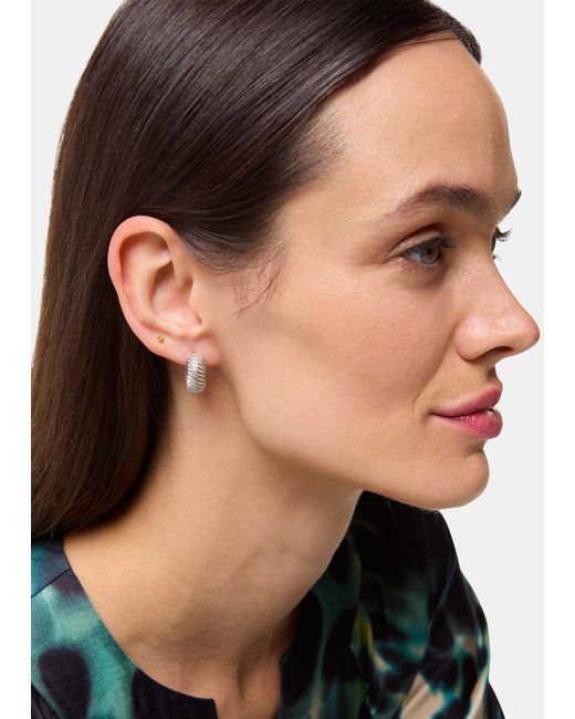 Whistles Black Mini Textured Hoop Earring