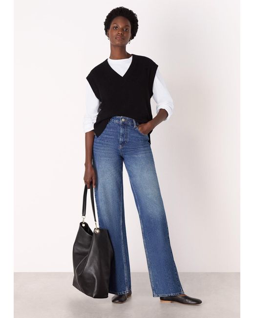 Whistles Blue Relaxed Long Sleeve Tee