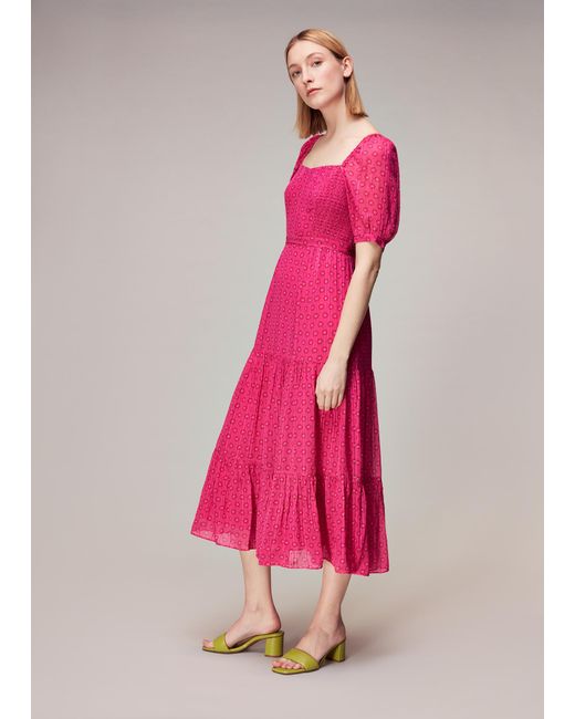 Whistles Pink Amie Flower Charm Print Dress