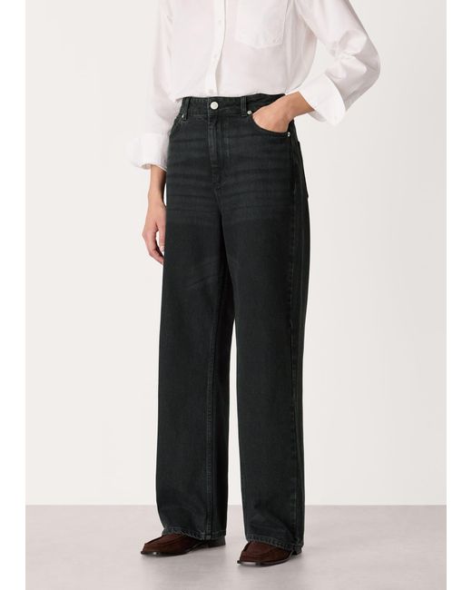Whistles Black Straight Full Length Jean