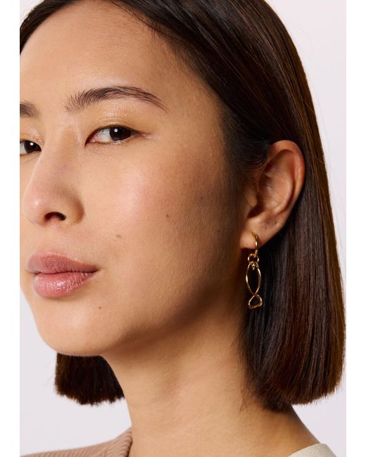 Whistles White Fish Outline Hoop Earring