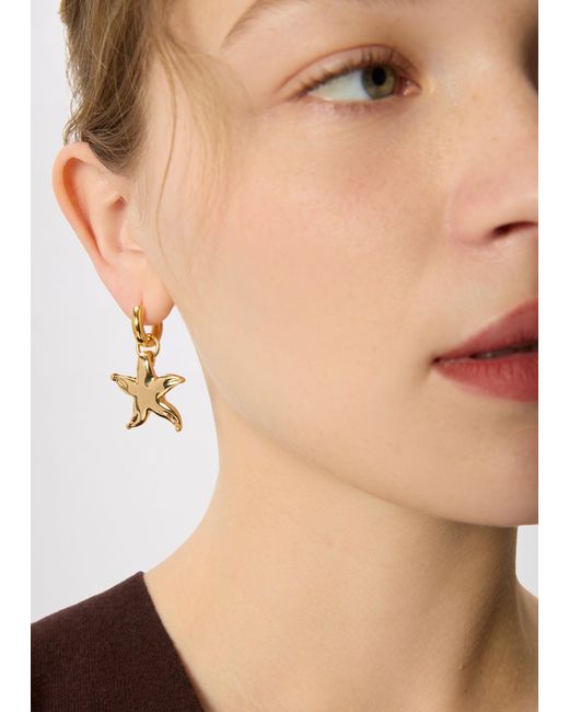 Whistles White Starfish Hoop Earring