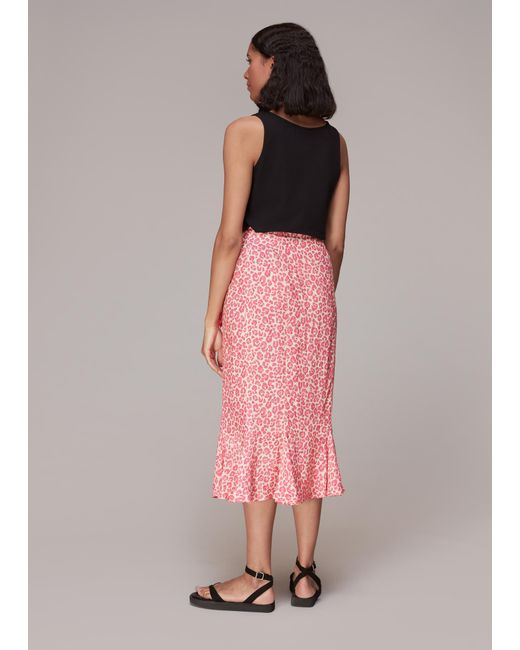 Whistles Pink Cheetah Print Wrap Skirt