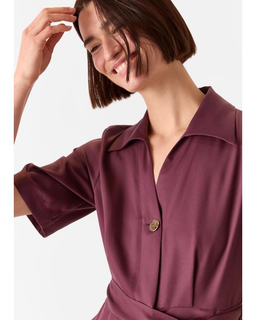 Whistles Red Button Front Jumpsuit