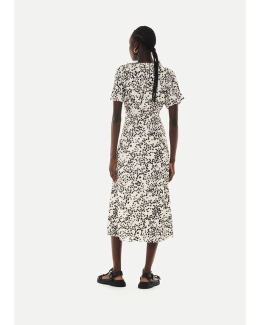 Whistles White Dandelion Floral Midi Dress