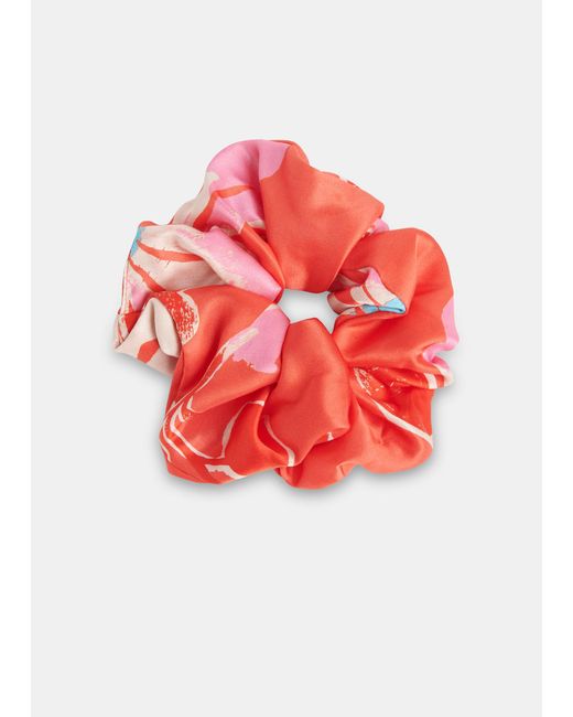 Whistles Red Hibiscus Print Scrunchie