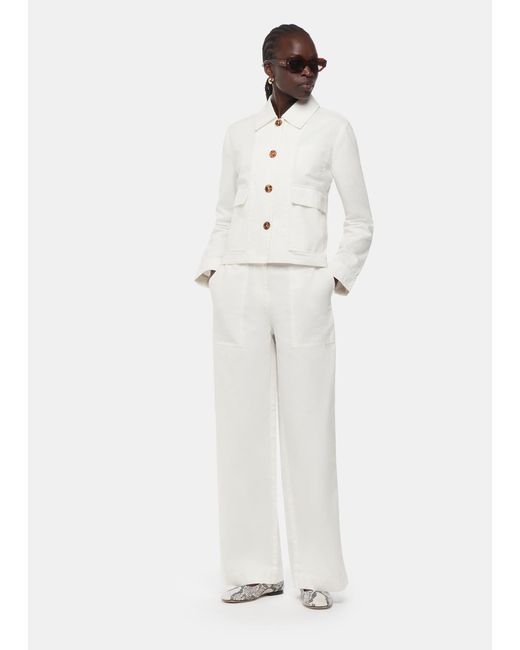 Whistles White Ruth Relaxed Leg Trouser