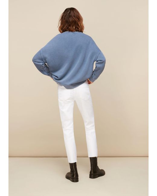 Whistles Natural Stretch Slim Frayed Jean