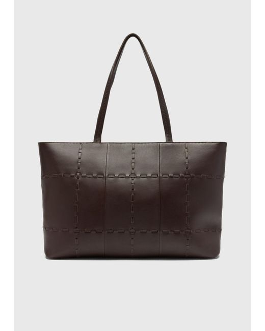 Whistles Brown Whipstitch Tote Bag