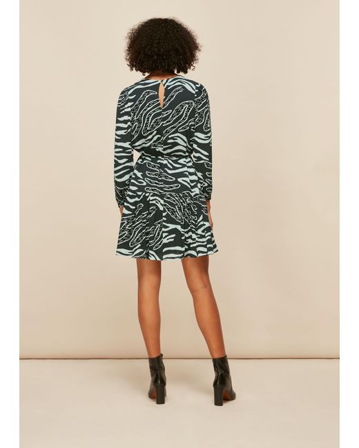 Whistles Natural Graphic Zebra Print Dress