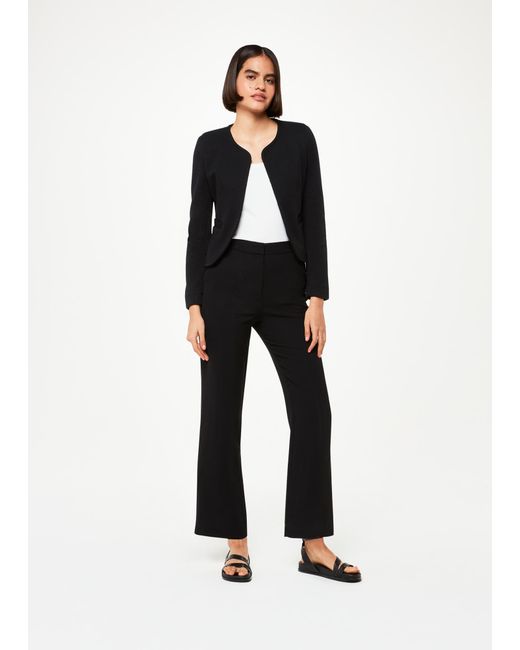 Whistles Black Collarless Jersey Jacket