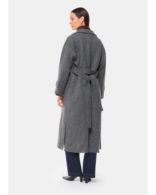 Whistles Gray Cosette Funnel Neck Coat