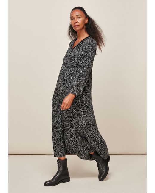 Whistles Natural Freckle Print Enora Dress