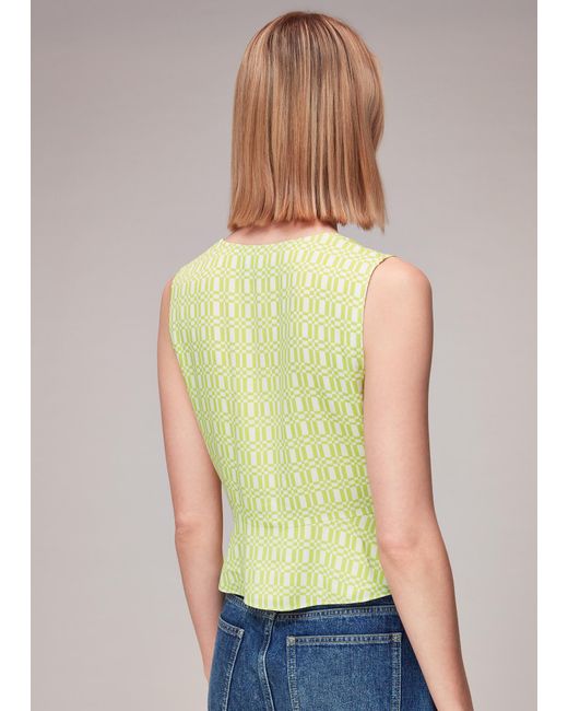 Whistles Blue Link Check Tie Front Top