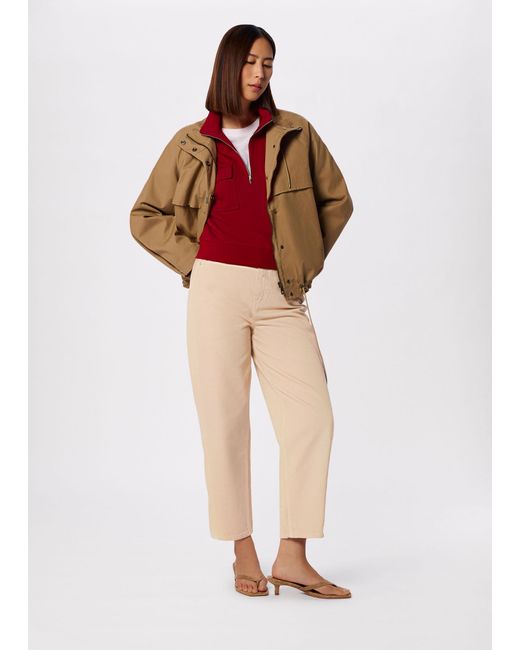 Whistles Red Funnel Quarter Zip Sweat